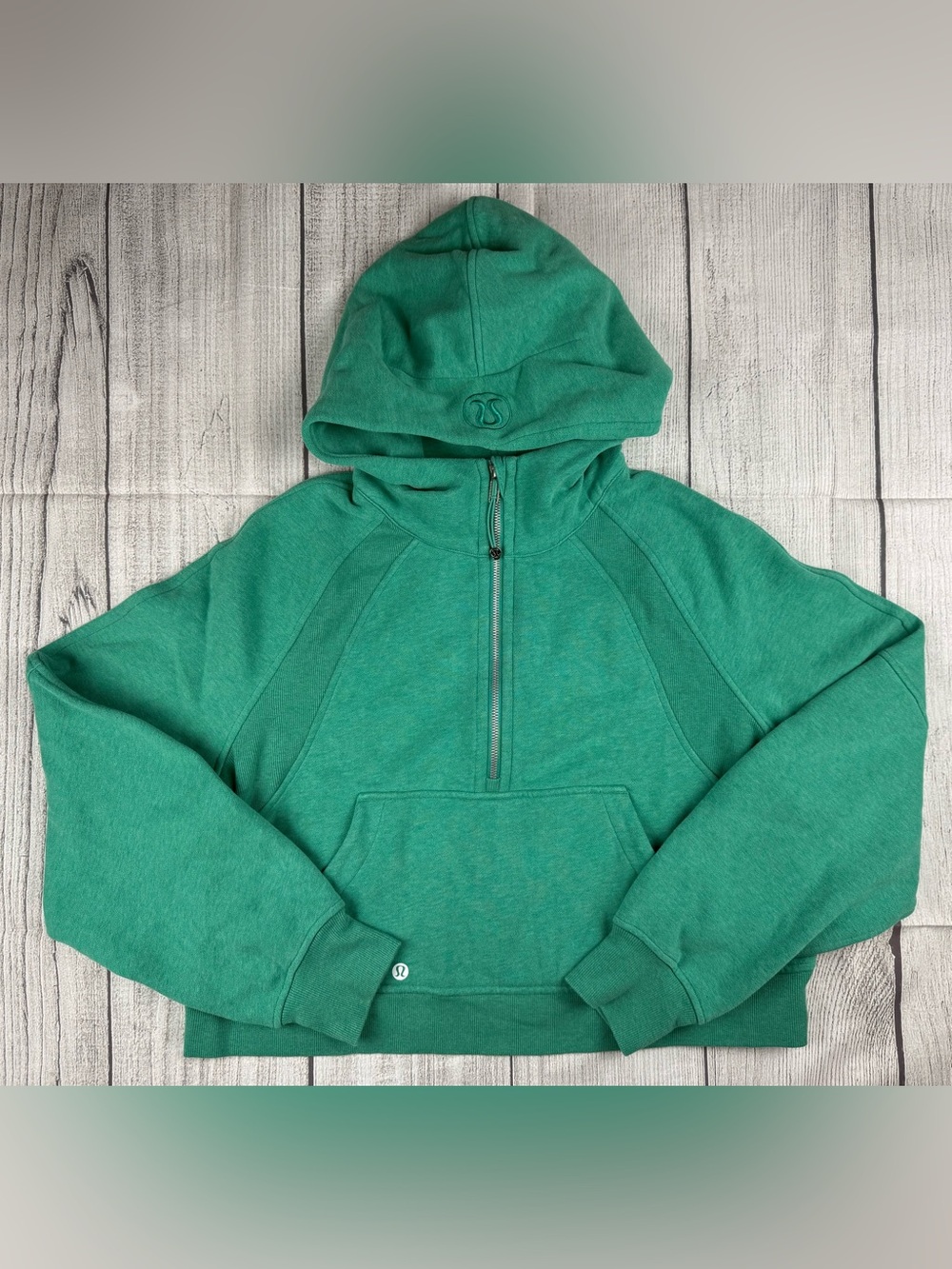 VGC! Lululemon Scuba Oversized Half Zip Hoodie Breckinridge Kelly Green Sz M/L
